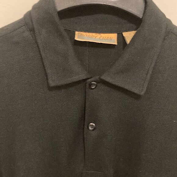 Bobby Chan Men’s Collared Silk Blend Black Short Sleeve Golf Shirt. Size Medium - Picture 3 of 8